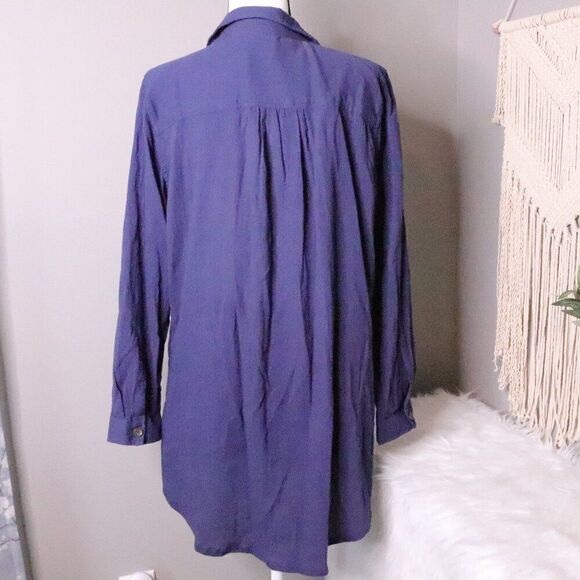 Vintage | LL Bean Button Down Tunic Shirt Large - Picture 5 of 9